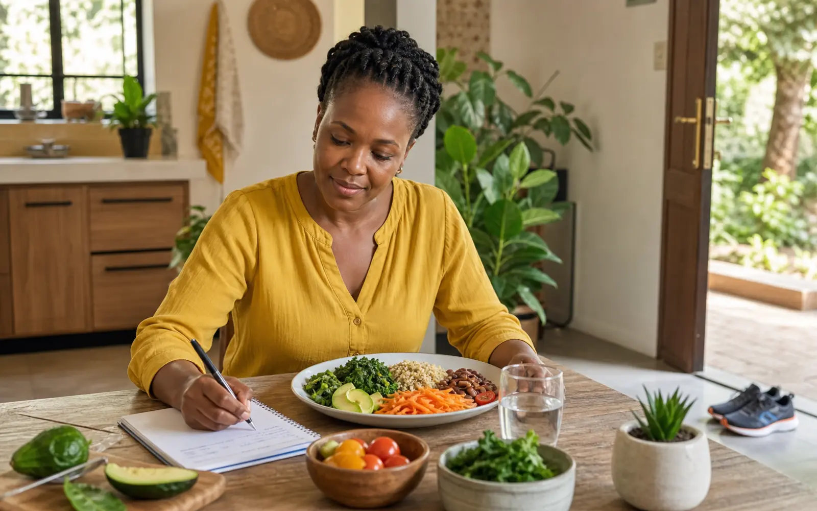 A balanced meal being prepared as part of an everyday wellness routine