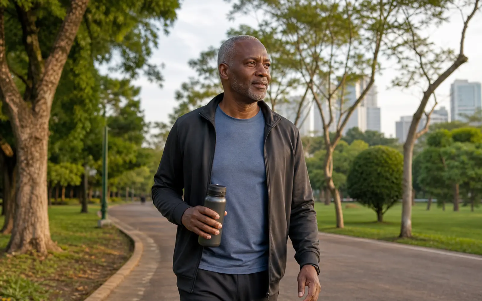 A mature man having a thoughtful health conversation in a relaxed setting